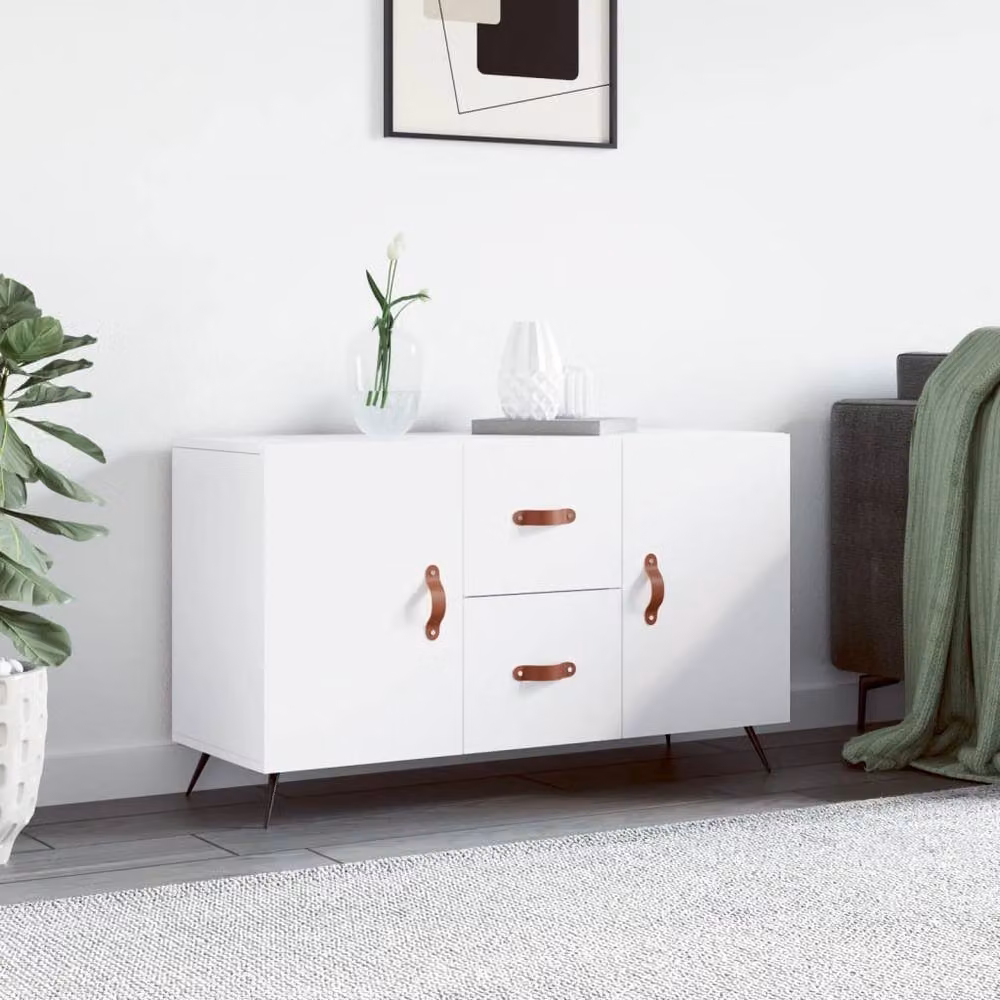 Berkfield Home White Sideboard in Engineered Wood, W/D/H: 100 x 36 x 60 cm – 2