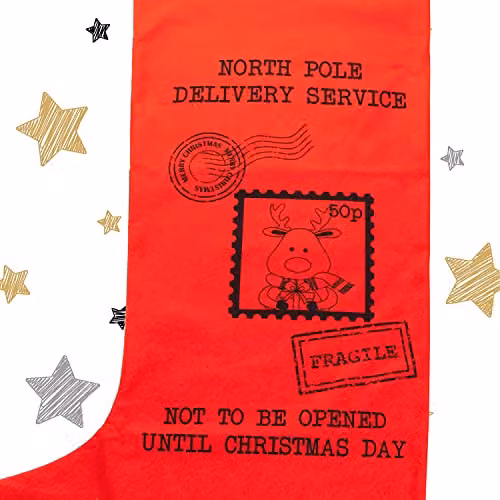 VFM e-Store Jumbo Red Felt Christmas Stocking with Printed Message – 3