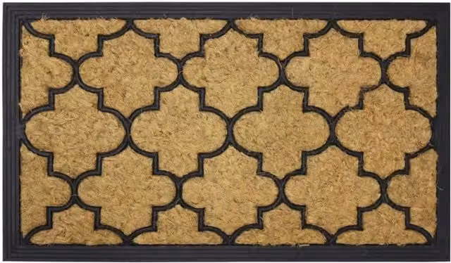 MantraRaj Non-Slip Rectangular Coir and Rubber Doormat, Brown, W: 70 cm, D: 40 cm