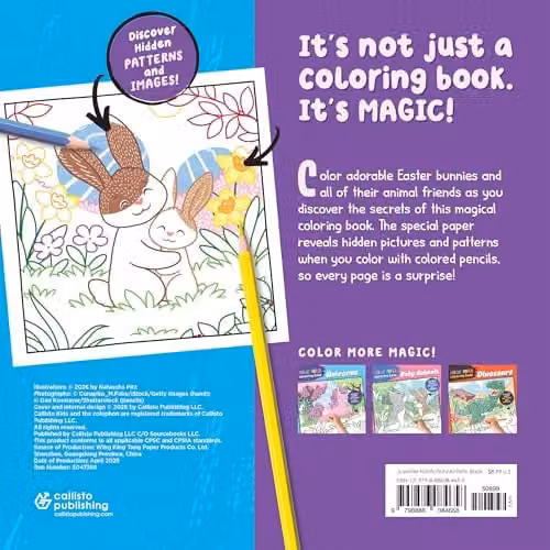 Callisto Kids Magic Paper Colouring Book: Easter Bunny and Friends in Multicolour – 2