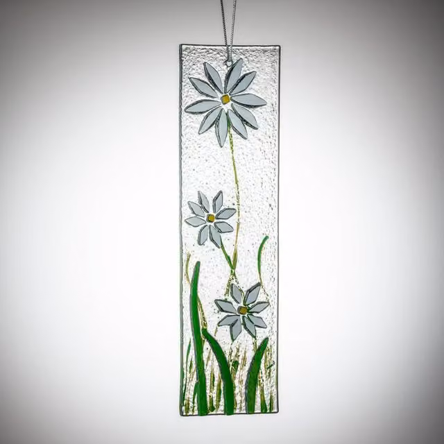 Sienna Glass White Handcrafted Mouth-Blown Floral Hanging Glass Ornament – 1