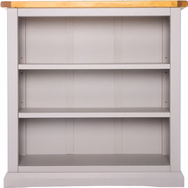 Cabinet Bits Loreo Grey Pine Bookcase with Adjustable Shelves and Back Panel W/D/H: 90 x 30 x 40 cm