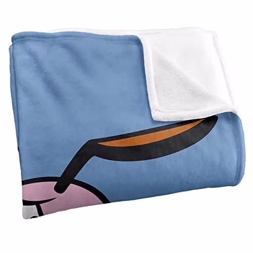 LOGOVISION Courage The Cowardly Dog Season 4 Super Soft Fleece Throw Blanket, White, W/D/H: 152 x 127 cm – 2