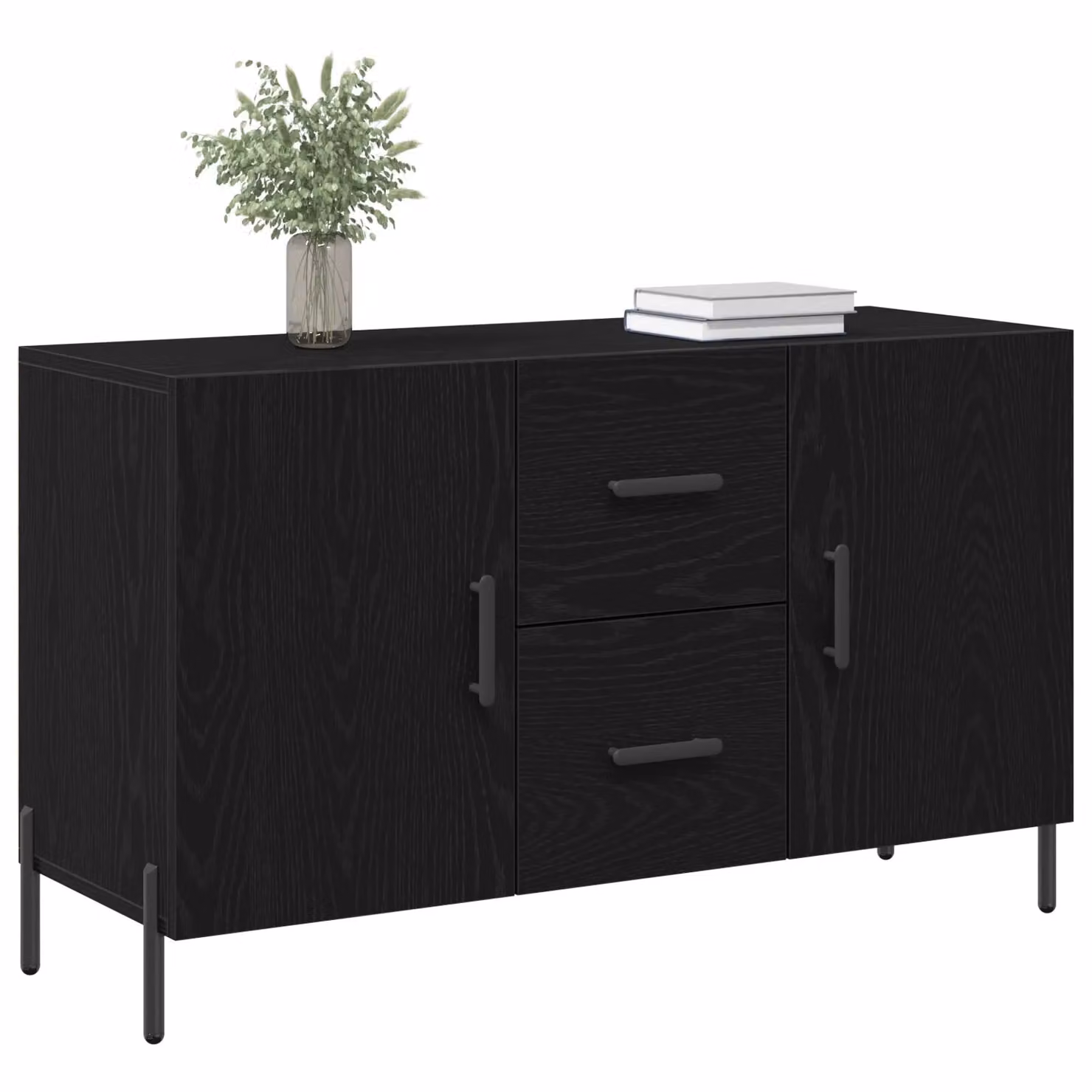 Berkfield Home Black Oak Sideboard, W/D/H: 100 x 36 x 60 cm – 3