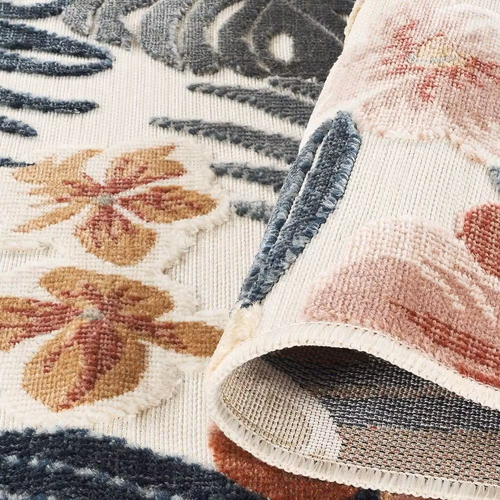 Desire Rugs Gardenia Indoor Outdoor Floral Area Rug in Beige and Multicolour, W: 160 cm, D: 230 cm – 3