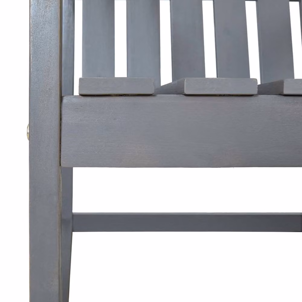 Berkfield Home Set of 2 Grey Acacia Wood Garden Sofa Chairs with Armrests – 4