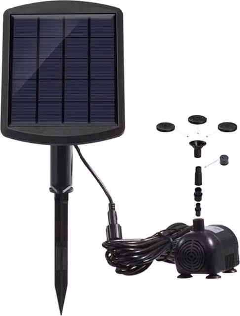 KDMD Black Outdoor Solar Submersible Direct Drive Fountain Pump – 1