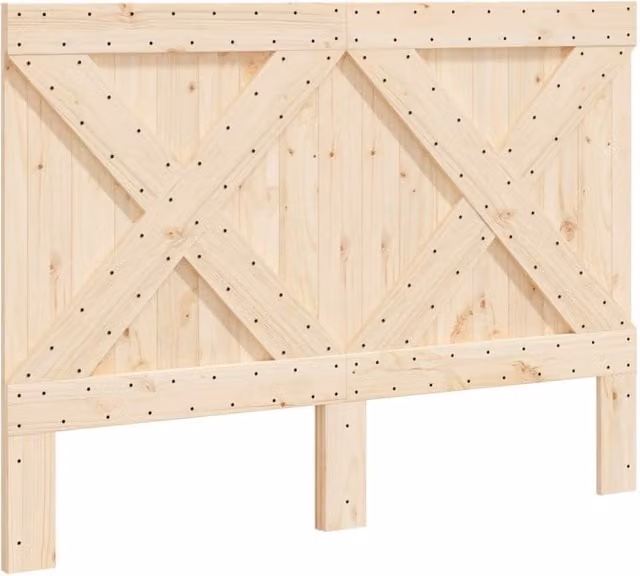 Berkfield Home Rustic Solid Wood Pine Headboard in Beige, W: 140 cm, H: 104 cm