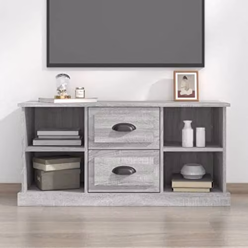 vidaXL Modern TV Cabinet and Media Unit with Drawer in Grey Sonoma Engineered Wood – 2