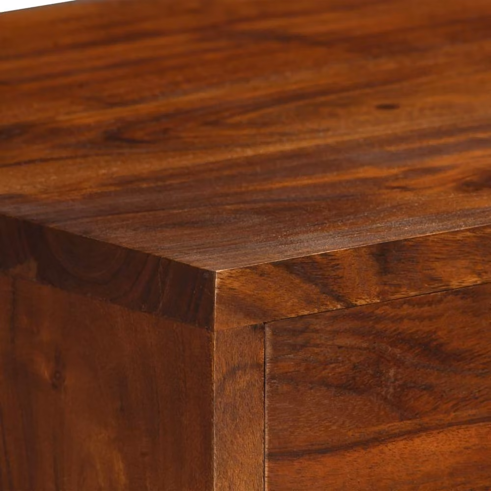 Berkfield Home Mid Century Lacquered Solid Acacia Wood Sideboard in Brown and Multicolour, W/D/H: 115 x 35 x 86 cm – 5