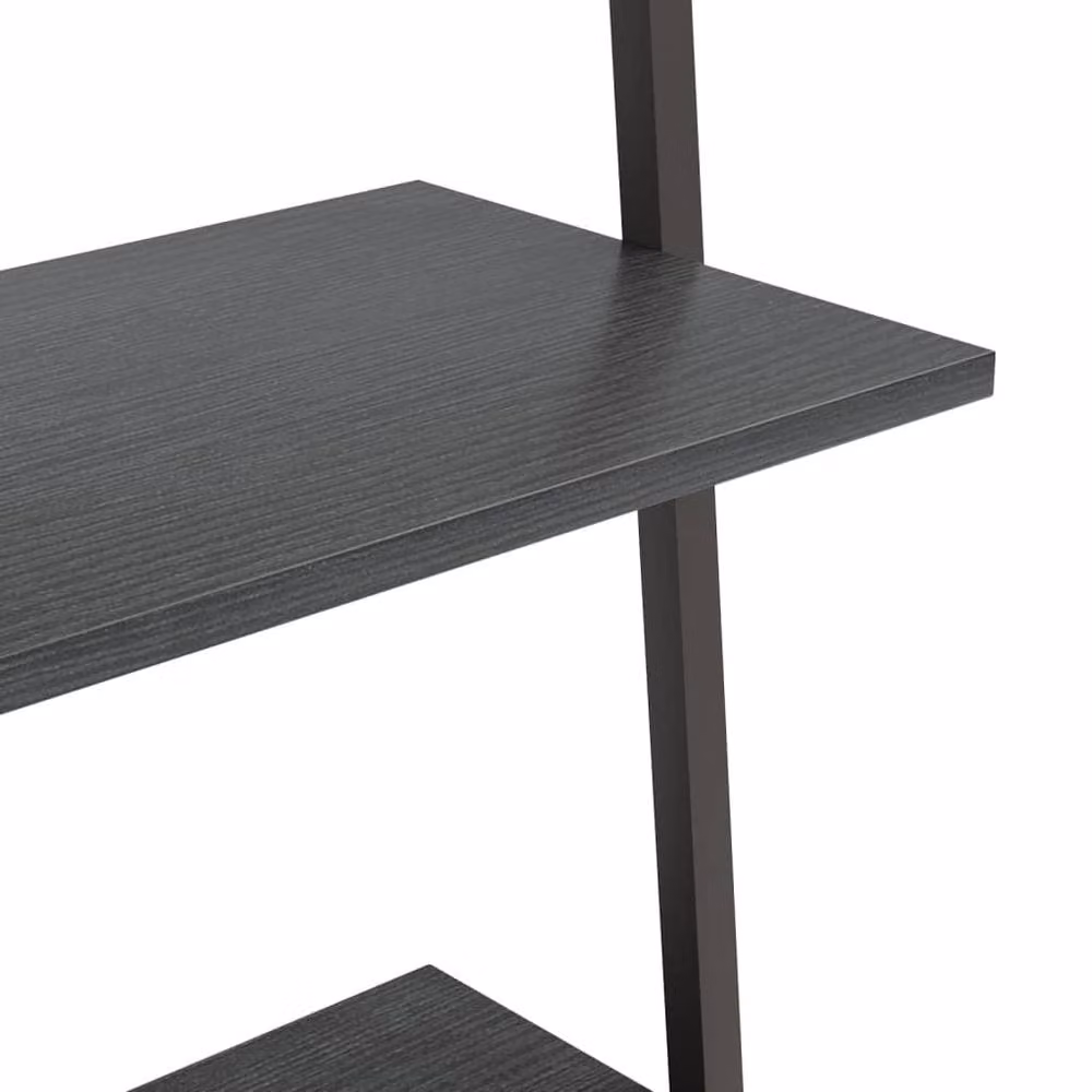 Berkfield Home Practical 3-Tier Leaning Ladder Shelf in Black, W/D/H: 64 x 34 x 116 cm – 3