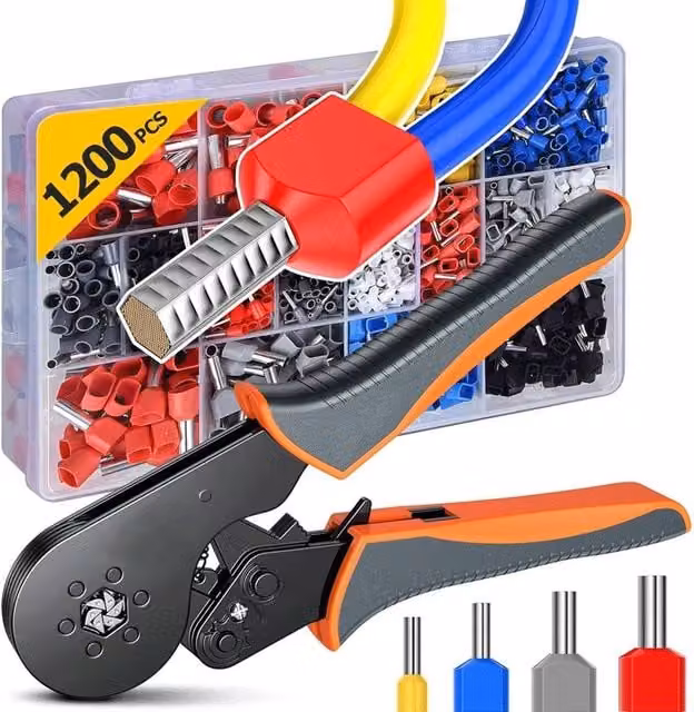 Nordara Black Steel Ferrule Ratchet Crimper Plier Crimping Tool
