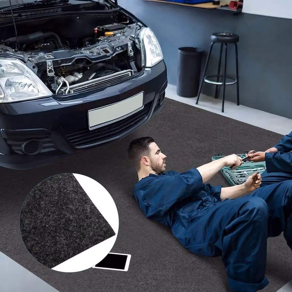 Costway Absorbent Oil Spill Garage Floor Parking Mat, Grey, W: 180 cm, D: 150 cm – 5