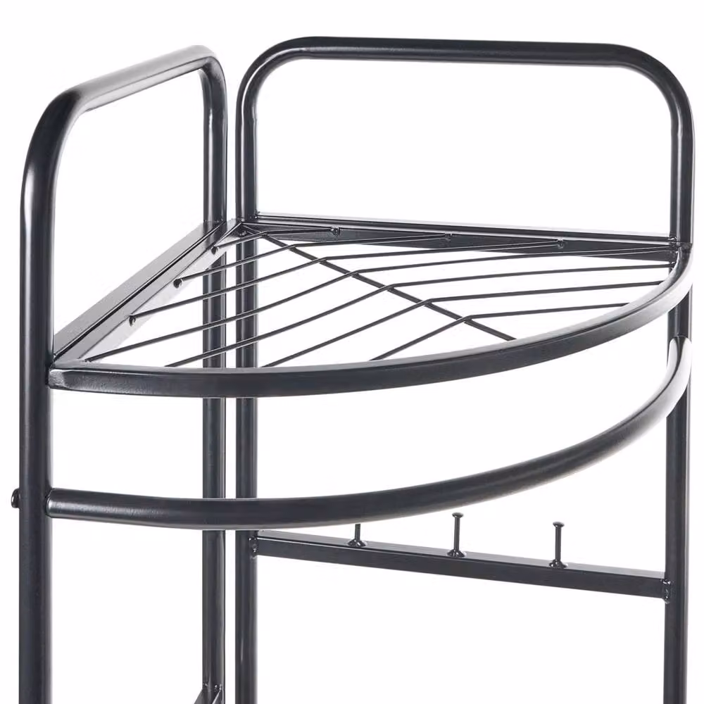Wyld and Coco Glam Industrial Black Clothes Rack with Steel Shelves and Dual Hook and Rail Matrix, Height: 160 cm – 3