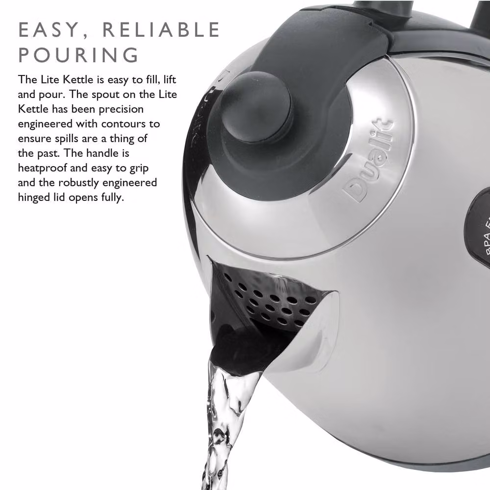 Dualit Lite Stainless Steel Jug Kettle in Grey and Silver, 1.5 l – 3