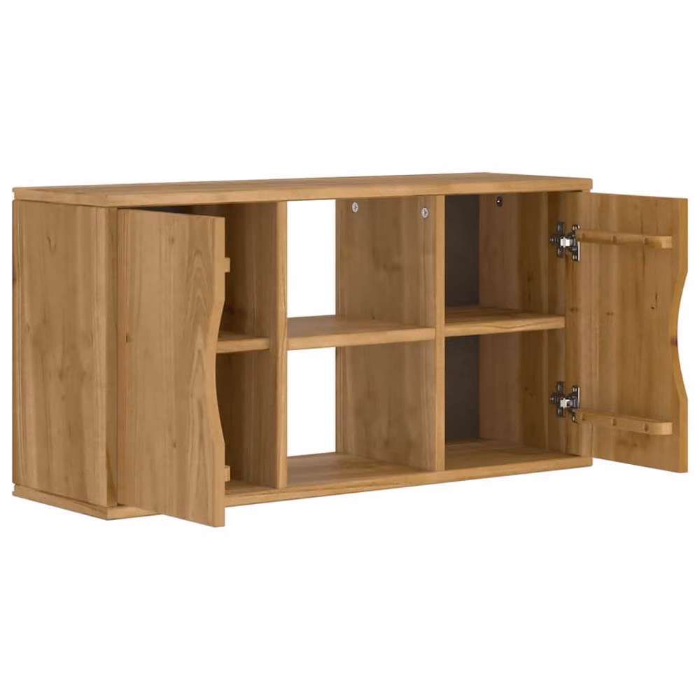 Berkfield Home ODDA TV Cabinet in Brown Solid Pine Wood W/D/H: 79 x 24 x 40 cm – 2