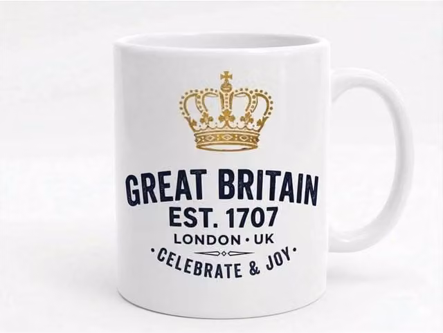 Dyzi Celebrate & Joy Ceramic Mug in White