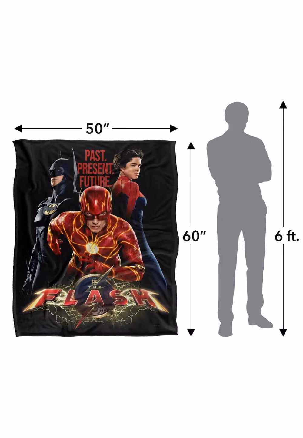 LOGOVISION The Flash Warner Brothers Officially Licensed Super Soft Microfibre Fleece Throw Blanket, White, W/D/H: 152 x 127 cm – 7