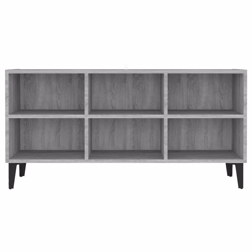 Berkfield Home Modern TV Cabinet with Metal Legs in Grey Sonoma, W: 103.5 cm, D: 30 cm, H: 50 cm – 4