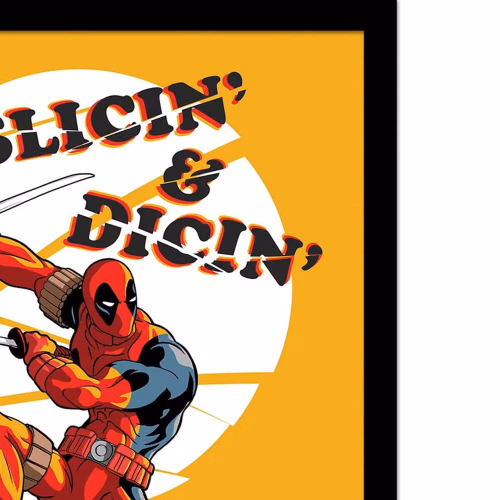 Deadpool Slicin & Dicin Framed Graphic Paper Poster in Bright Yellow – 2