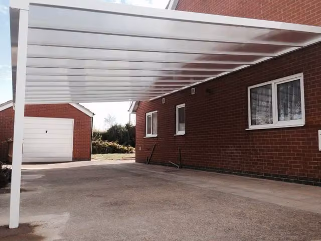 Milwood Group Simplicity 35 Aluminium Lean-to Pergola Veranda in White, W: 2500 cm, D: 230 cm