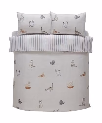 Rapport Home Reversible Microfibre Duvet Cover and Pillowcase Set in Grey – 1