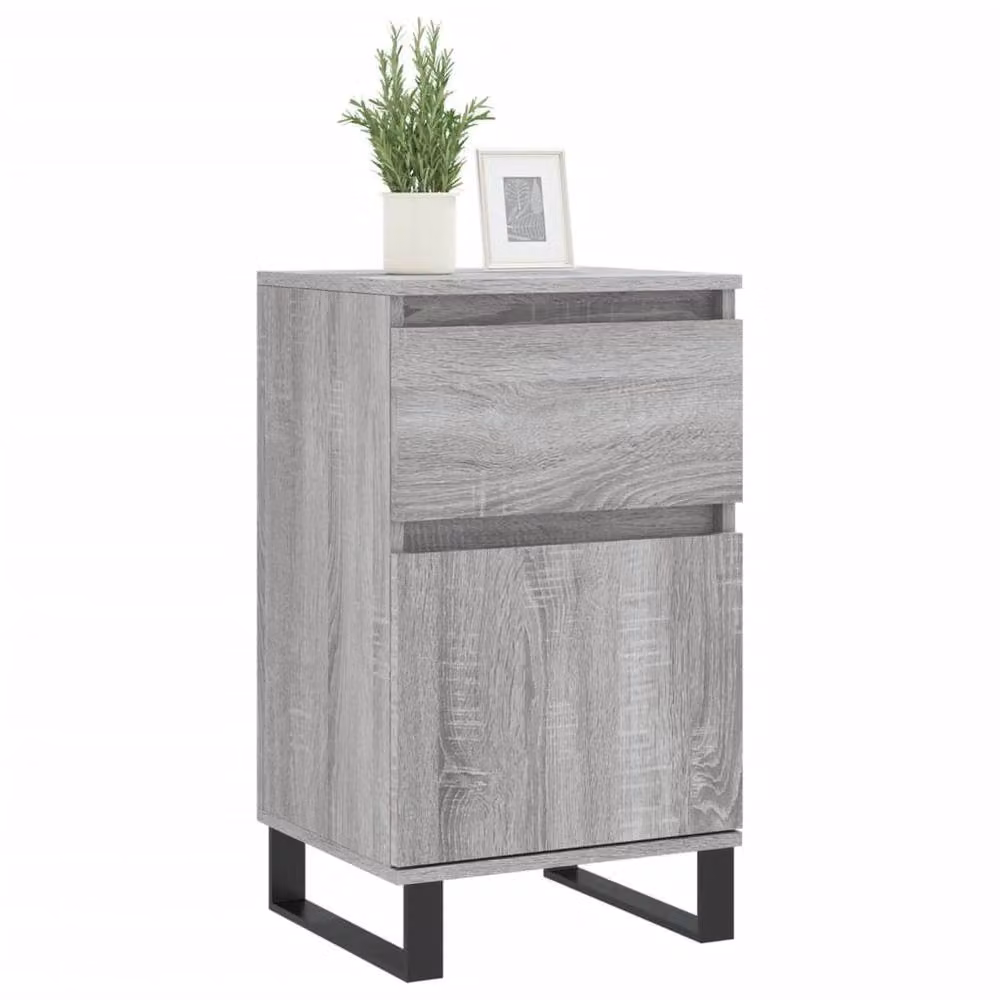 Berkfield Home Set of 2 Modern Grey Sideboards in Engineered Wood W/D/H: 40 x 35 x 70 cm – 2