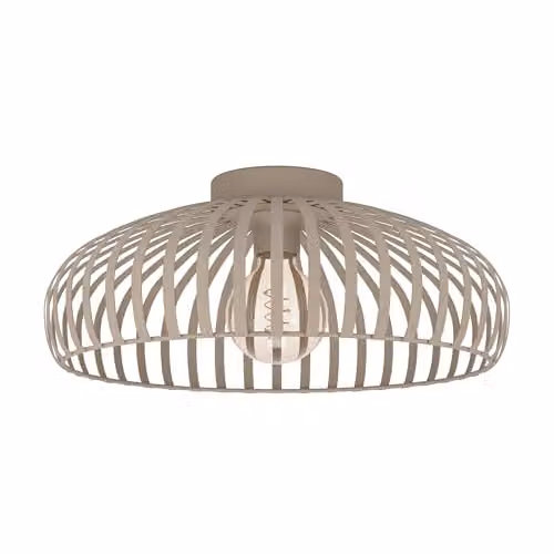 Eglo Mogano 3 Minimalist Caged Style Ceiling Light in Sandy Steel Beige