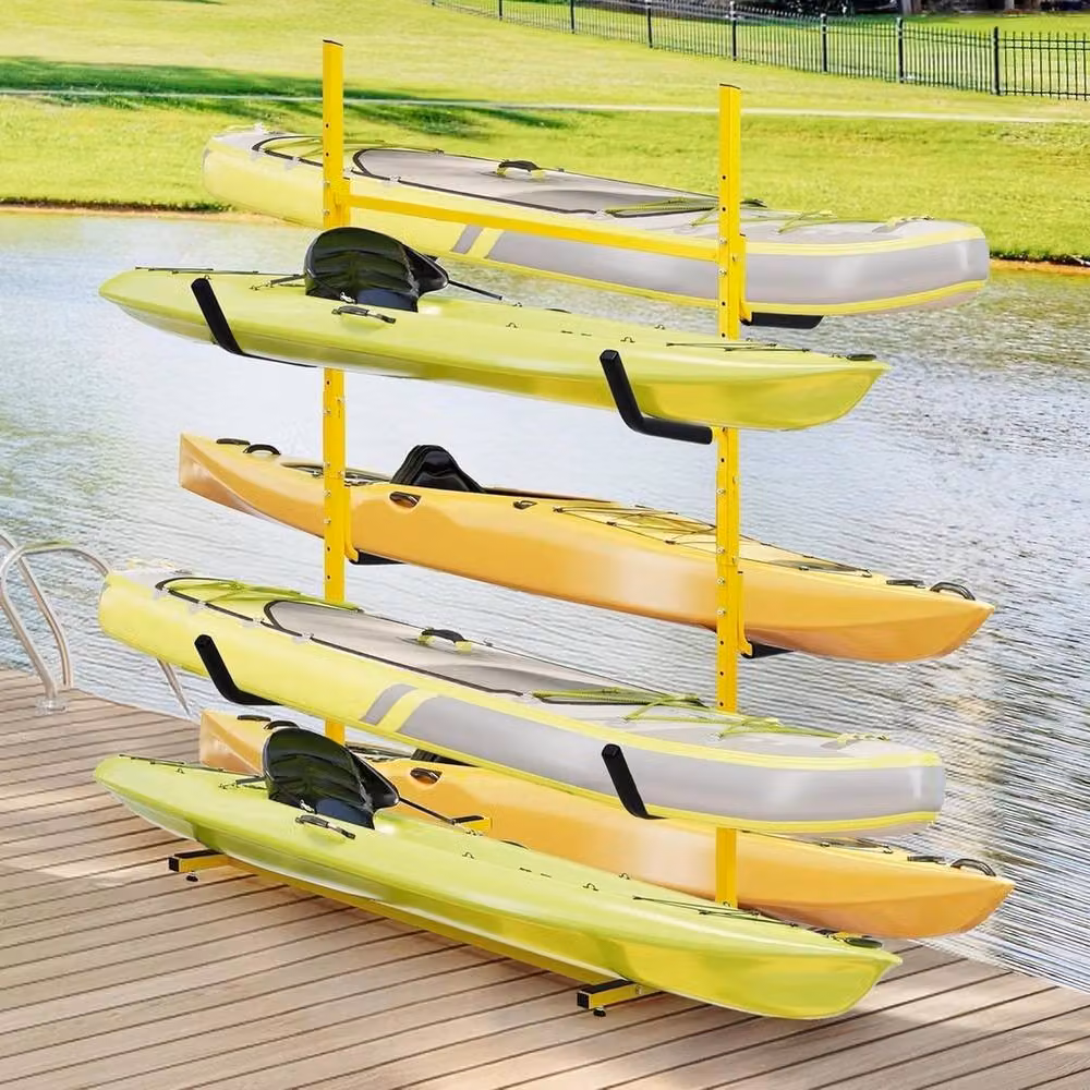 VOGREX Heavy-Duty Mobile Bumper Stand in Yellow Steel – 2