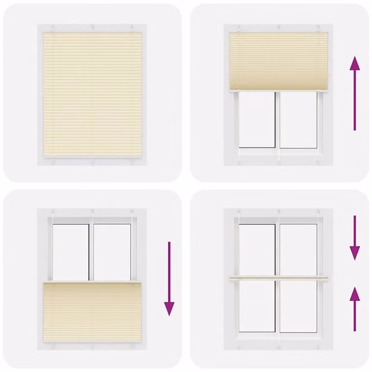 Berkfield Home Single Pleat Fabric Blind in Beige, W: 110 cm, H: 100 cm