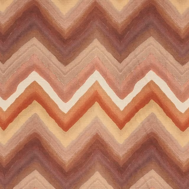 Prestigious Textiles Zendaya Boho Graphic Fabric in Cinnabar Red and Orange