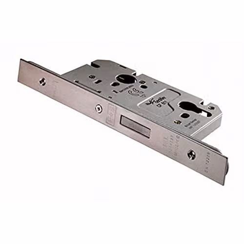 Loops Architectural DIN Euro Profile Mortise Deadlock, 60mm Backset, Satin Stainless Steel