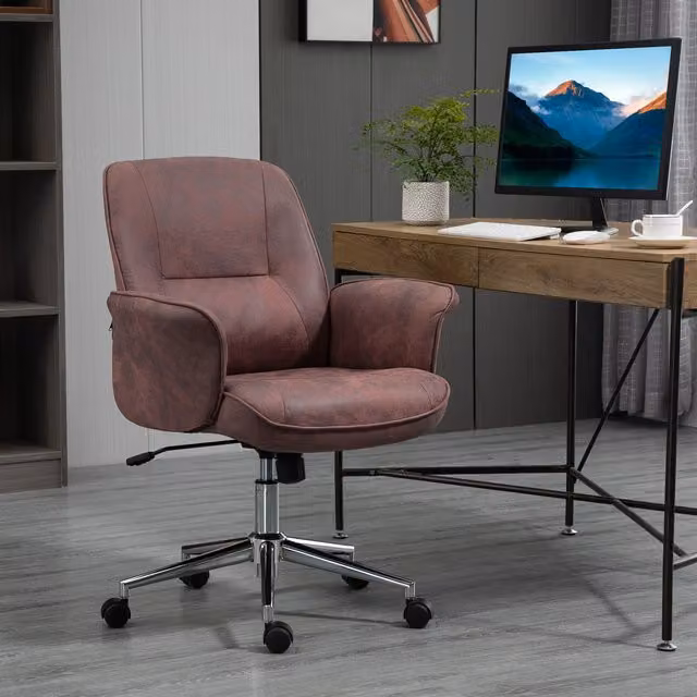 Vinsetto Red Executive Swivel Computer Office Chair with Armrests and Castors