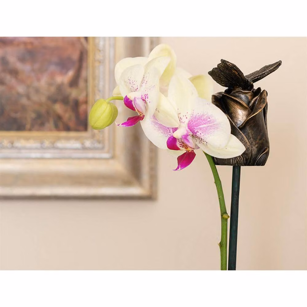 Jardinopia Butterfly On Rose Cane or Stake Topper in Bronze, W: 4 cm, D: 5 cm, H: 8 cm – 3