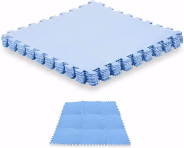 GEEZY Blue Swimming Pool Floor Mat, 9 Piece Set