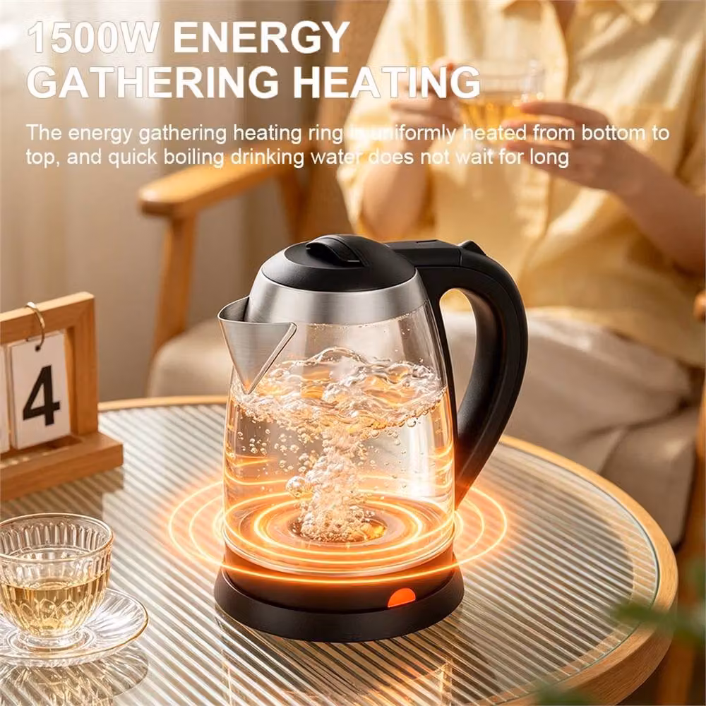 Nordara 2L 1500W Stainless Steel Cordless Electric Kettle with Auto Shut-off in Silver – 3