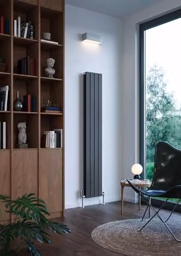 Terma Steel Wall Mounted Radiator in Anthracite Grey, H 180.0 cm x W 29.2 cm – 3