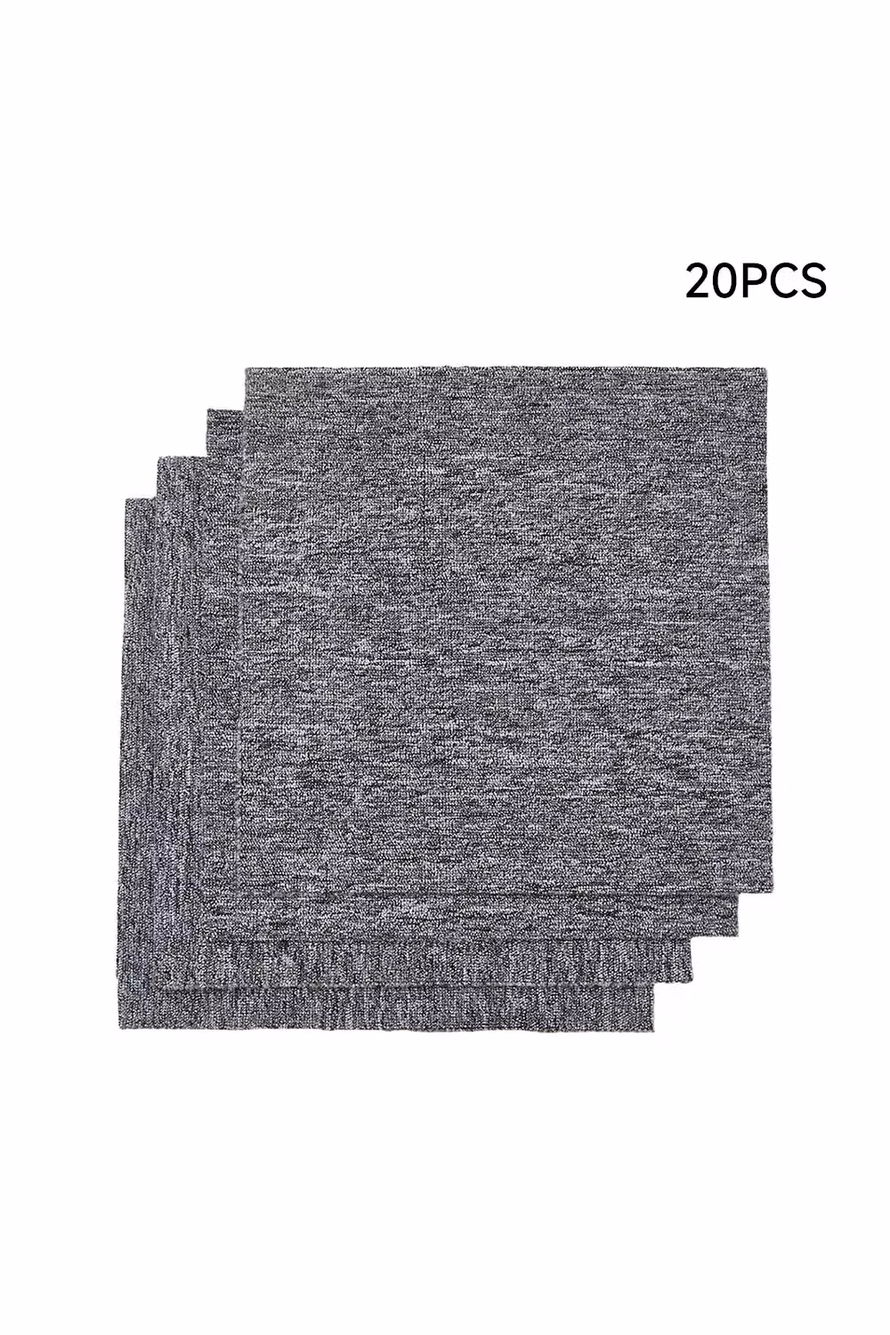 Living and Home 20Pcs Asphalt Backed Polypropylene Carpet Floor Tiles in Light Grey, W/D/H: 50 x 50 x 0.5 cm – 2