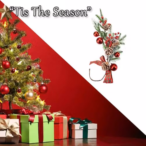 VFM e-Store Red Berry Pine Drop Christmas Hanging Decoration, 50 cm – 5