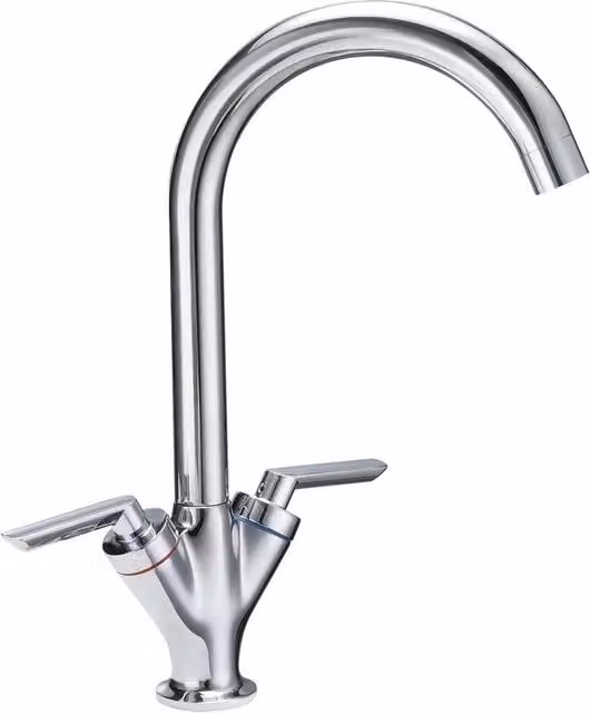 Kelvenix Modern Kitchen Sink Mixer Tap in Silver Chrome, W/D/H: 100 x 52 x 3.45 cm
