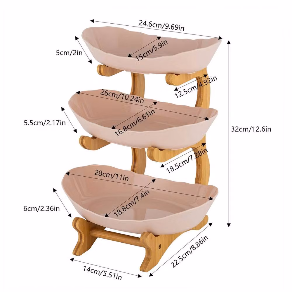 Havendro 3-Tier Serving Bowls with Stand, Multicolour Snack and Dessert Tray Set – 2