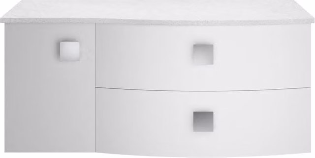 Balterley Gentleshaw 2 Drawer Right-Hand Wall Hung Vanity Unit, White