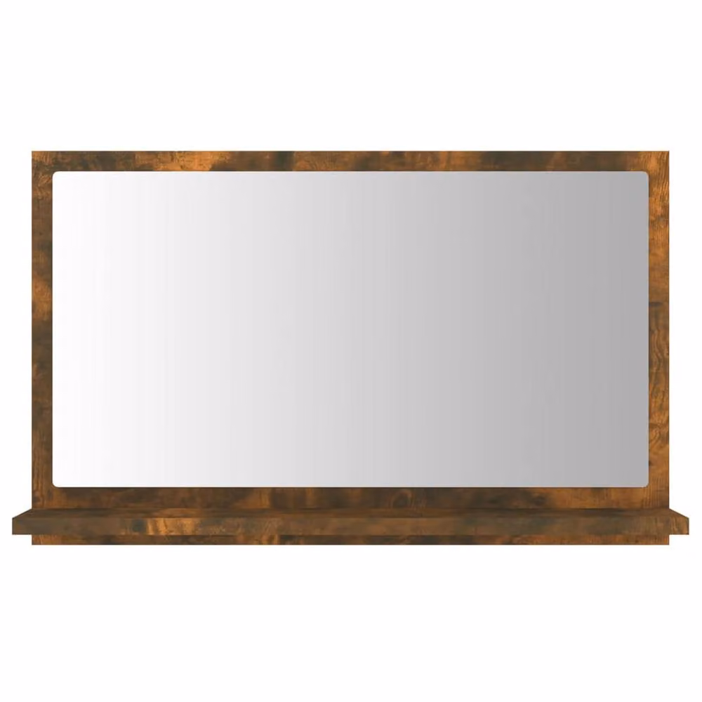Berkfield Home Smoked Oak Bathroom Mirror in Brown, W: 60 cm, H: 37 cm, D: 10.5 cm – 3