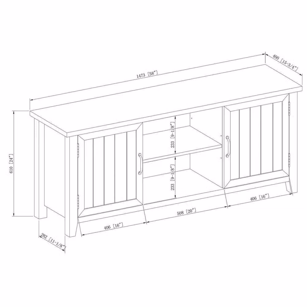 Centurion Supports RANCH Walnut 6-Shelf Storage Unit and TV Cabinet in Brown – 5