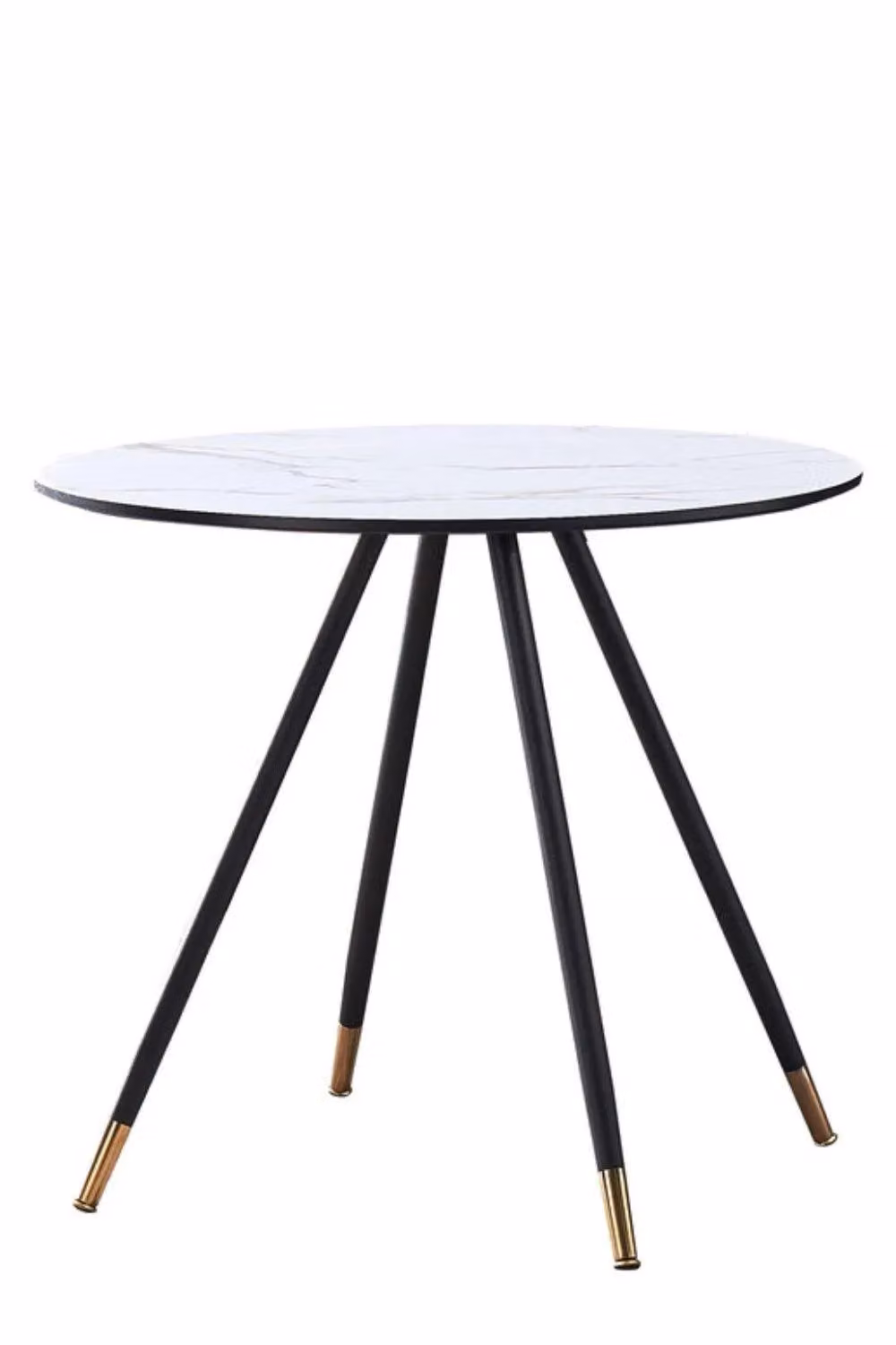 Life Interiors Sofia Dorchester Dining Set with Round Table and 4 Chairs in Grey, Black and Gold – 3