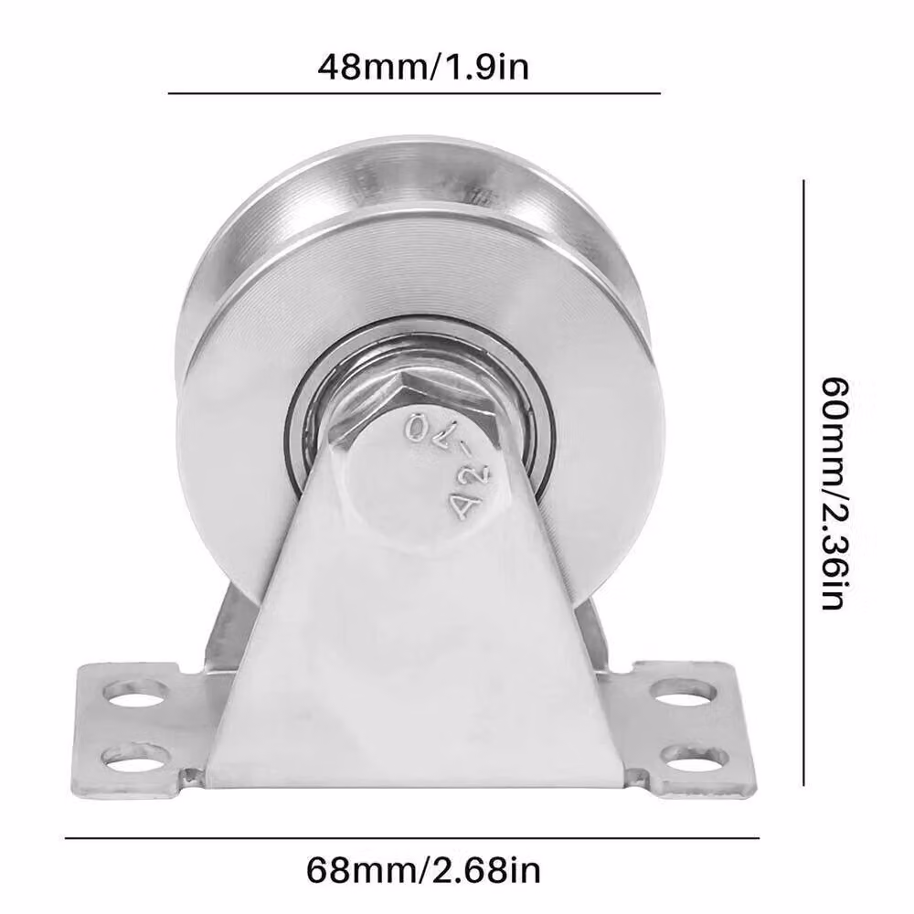 Havendro Heavy Duty U Type Pulley Wheel Sliding Gate Rollers in Silver Stainless Steel – 2