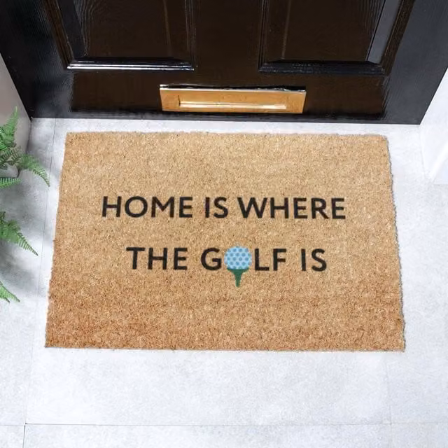 Artsy Mats Home Is Where The Golf Is Doormat, Brown, W: 60 cm, D: 40 cm – 1