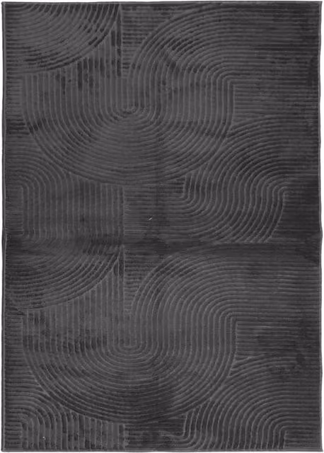 Berkfield Home IZA Short Pile Scandinavian Style Geometric Rug in Anthracite Grey, W: 200 cm, D: 280 cm