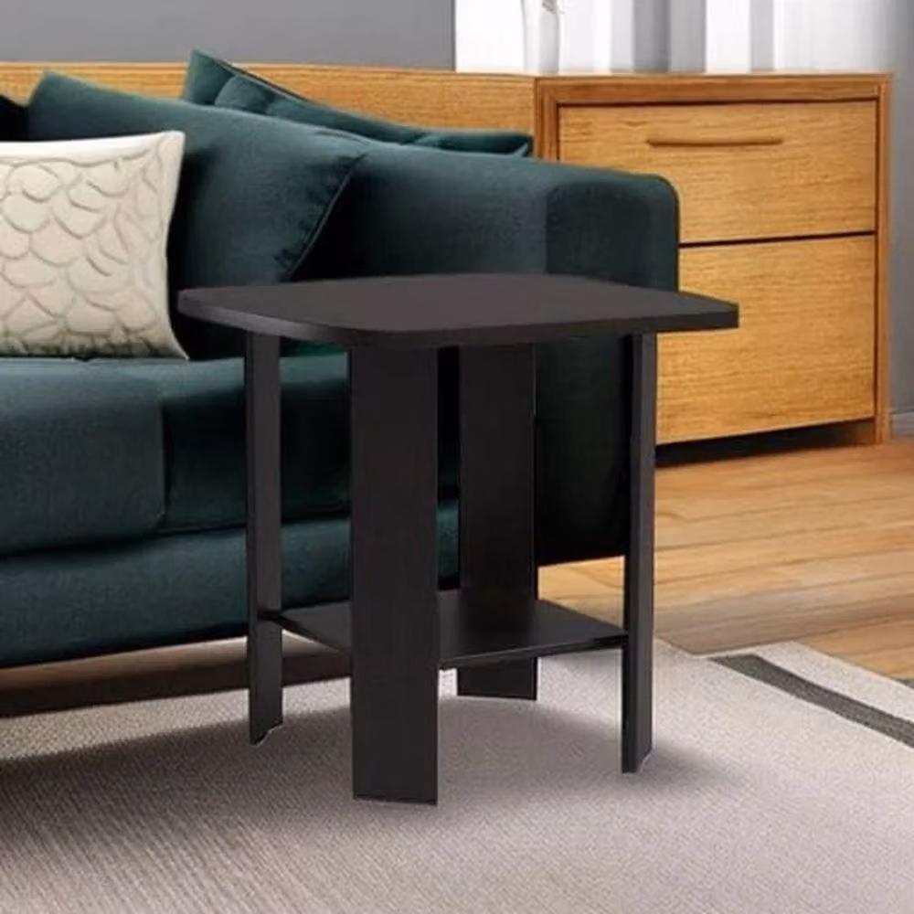 FORGEVIO Set of 2 Modern 2-Tier Round Side Tables in Black – 4