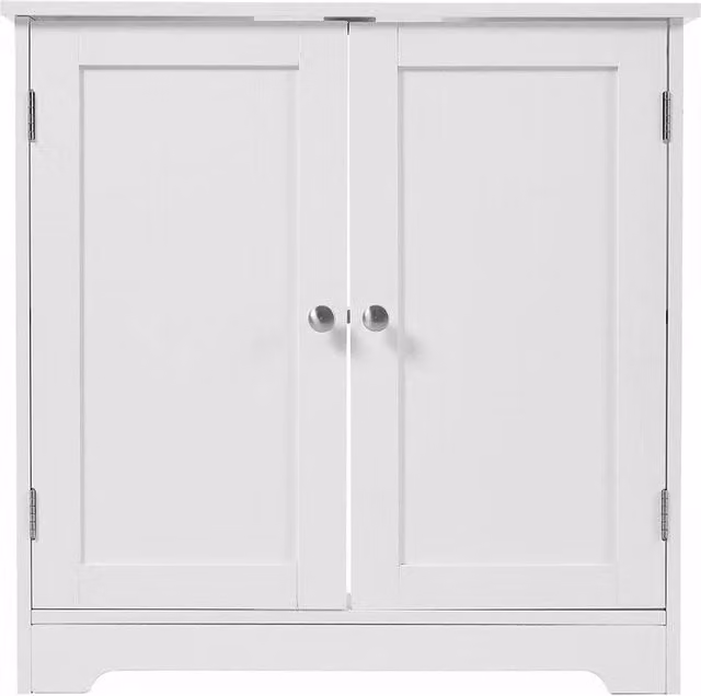 ERGOVEXA White Matt Bathroom Sink Cabinet with 2 Hinged Doors
